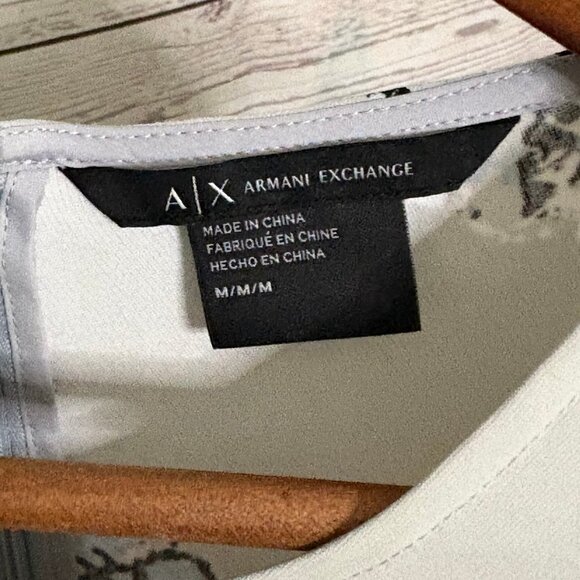 Armani Exchange Grey Floral Top Medium - Picture 8 of 8